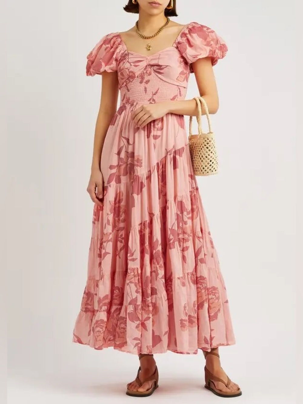 Free People Sundrenched Short-Sleeve Maxi Dress Size XL